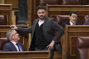  El líder de ERC en el Congreso, Gabriel Rufián, en el pleno del Congreso de este miércoles