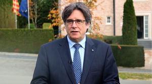 El expresidente de la Generalitat, Carles Puigdemont, en un vídeo por el quinto aniversario de la DUI.