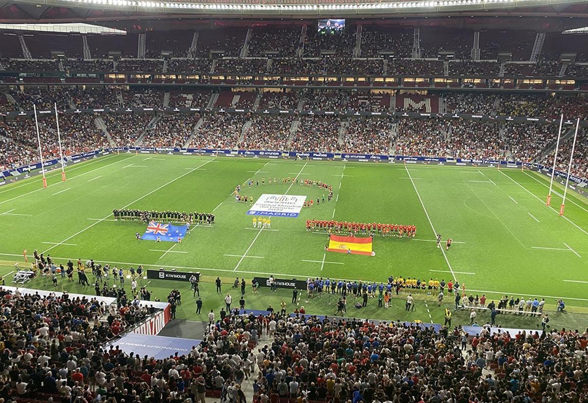 Imagen del partido España-Nueva Zelanda de rugby jugado en el Metropolitano el pasado mes de mayo.