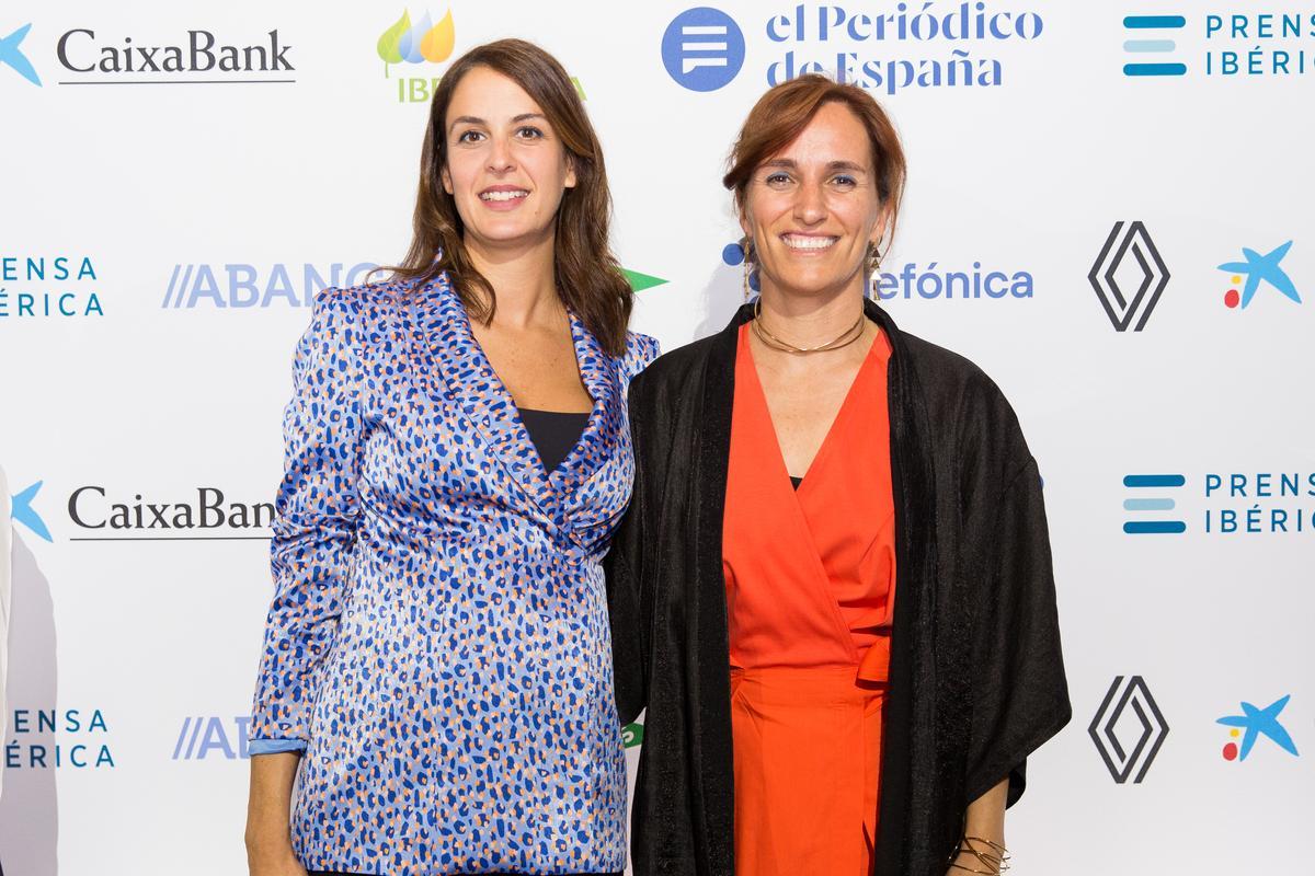 Rita Maestre y Mónica García, portavoces de Más Madrid en el Ayuntamiento de Madrid y en la Asamblea de Madrid, durante la fiesta de aniversario de EL PERIÓDICO DE ESPAÑA. 