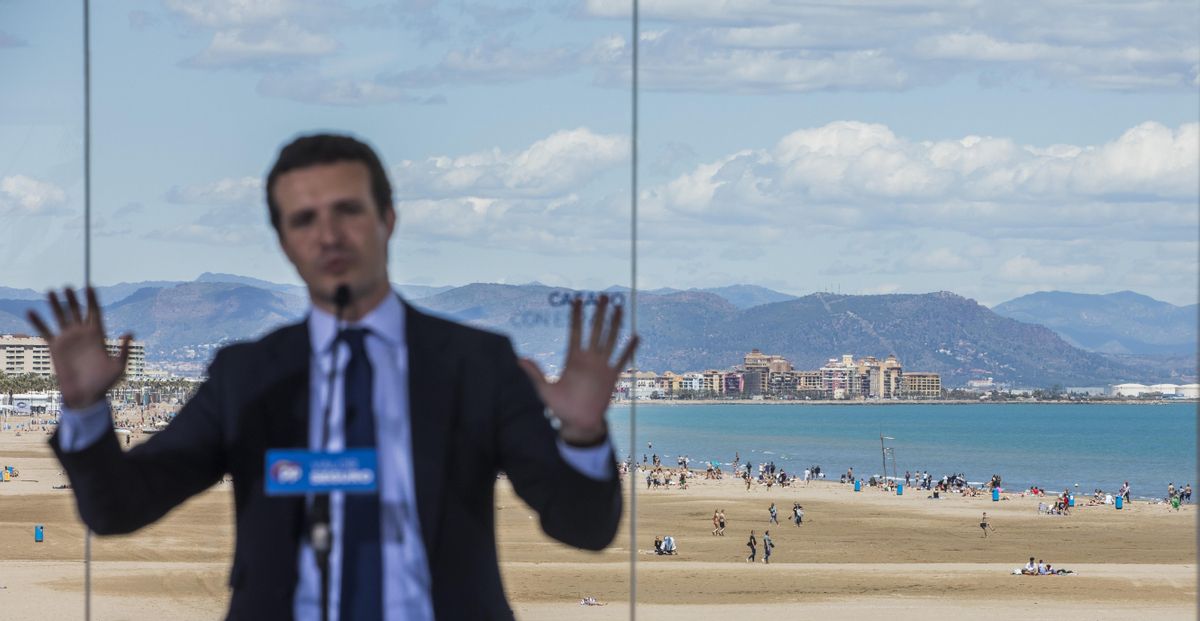El presidente del Partido Popular, Pablo Casado, durante un acto en Valencia. El presidente del Partido Popular, Pablo Casado, durante un acto en Valencia.