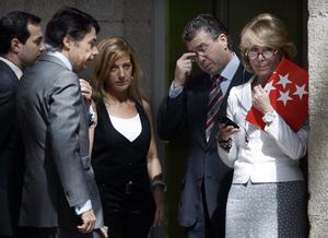 Salvador Victoria, Ignacio González, Isabel Gallego, Francisco Granados y Esperanza Aguirre en una imagen de 2008