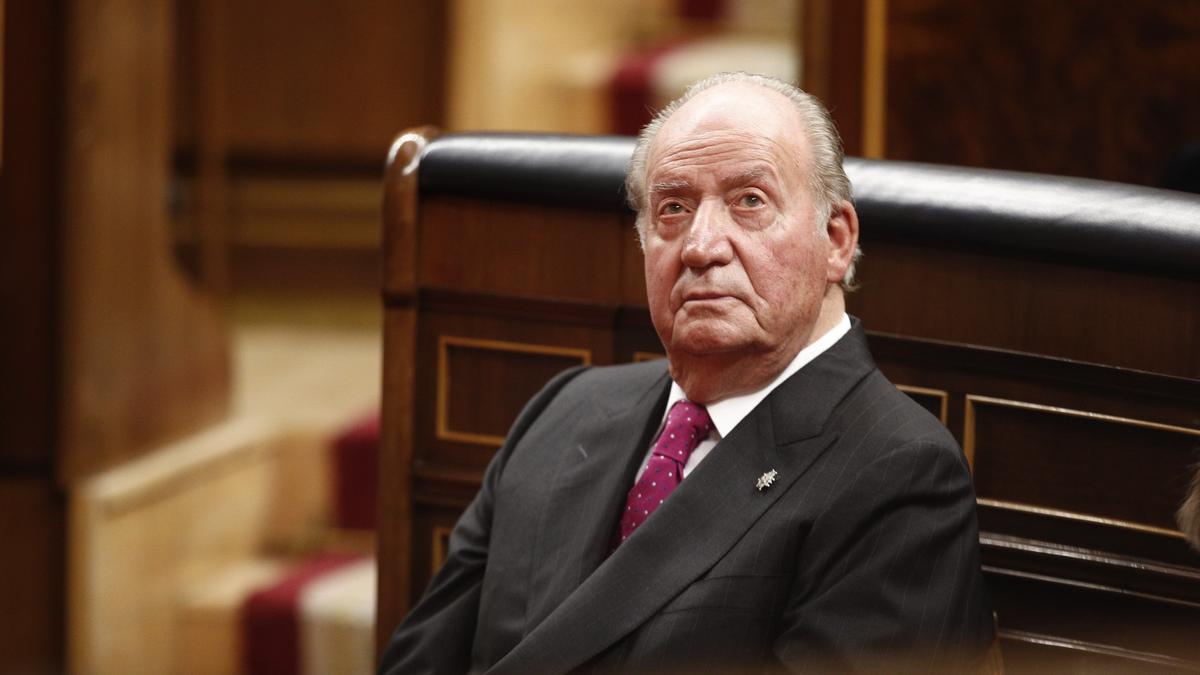 El emérito Juan Carlos I en el Congreso, durante el acto conmemorativo del 40º aniversario de la Constitución