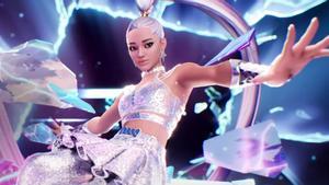 El avatar de Ariana Grande en un concierto virtual.