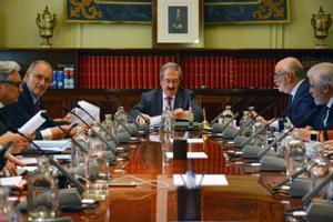 Pleno del Consejo General del Poder Judicial presidido por Rafael Mozo, sustituto interino de Carlos Lesmes, en una sesión de octubre. 