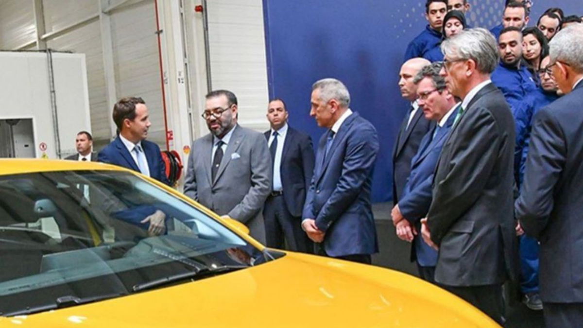 El rey Mohammed VI durante la inauguración de la planta de Stellantis en Kénitra. El rey Mohammed VI durante la inauguración de la planta de Stellantis en Kénitra.