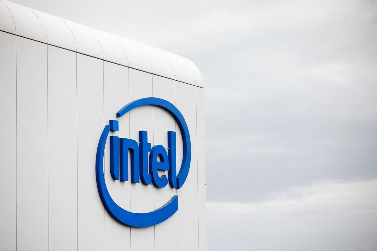 FILE PHOTO: U.S. chipmaker Intel Corps logo is seen on their smart building in Petah Tikva, near Tel Aviv