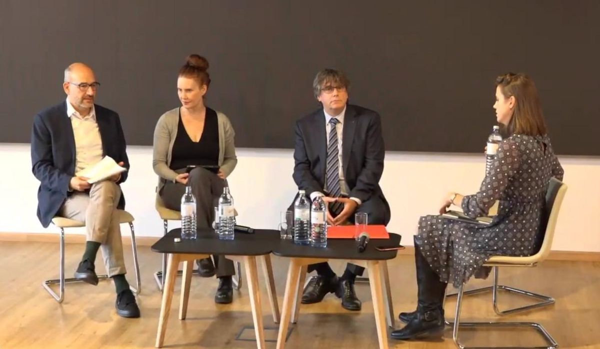El expresidente de la Generalitat Carles Puigdemont en una conferencia en Viena El expresidente de la Generalitat Carles Puigdemont en una conferencia en Viena