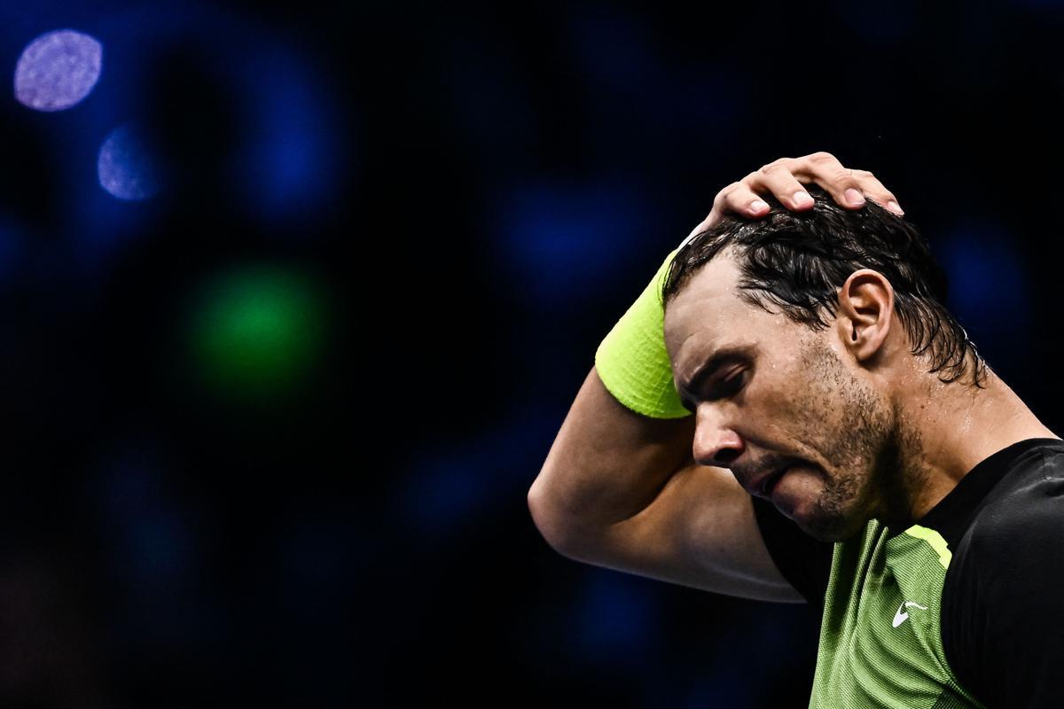 Rafael Nadal, en un partido de las finales ATP de Turín.