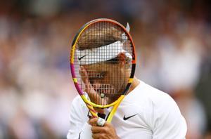 Rafa Nadal, este miércoles, durante su partido de cuartos de final de Wimbledon contra Taylor Fritz.