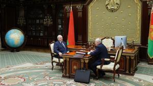 Reunión entre Viktor Sheiman y Aleksandr Lukashenko, presidente de Bielorrusia. 