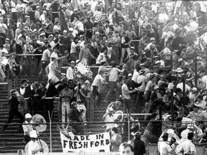 Disturbios en la grada del estadio de Heysel, en Bruselas, en 1985 que causaron la muerte de 39 personas.