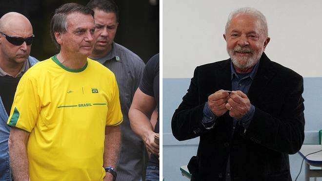 Jair Bolsonaro y Lula da Silva, en el momento de ir a votar.