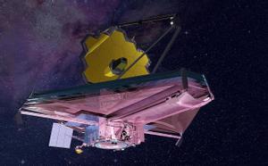 Ilustración del Webb, el mayor telescopio espacial jamás construido.