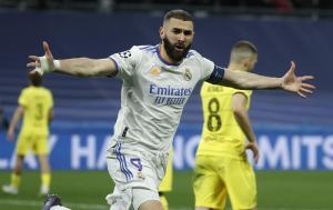 Karim Benzema celebra el gol que le dio el pase a semifinales al Real Madrid ante el Chelsea el año pasado.