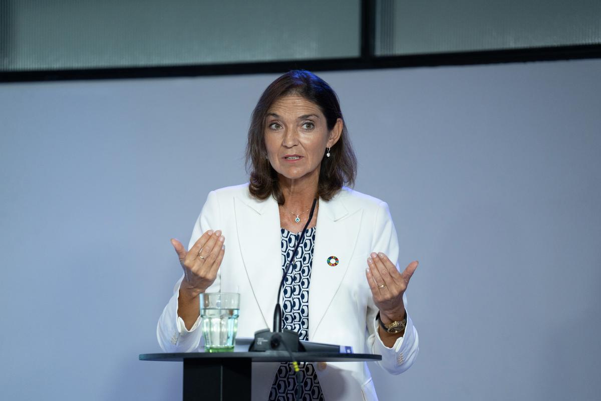 La ministra de Industria, Reyes Maroto, durante una intervención. La ministra de Industria, Reyes Maroto, durante una intervención.