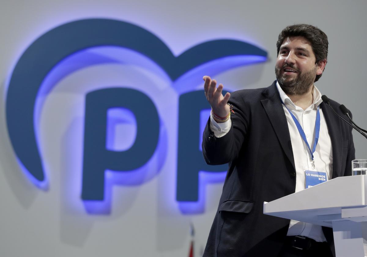 El presidente de la Región de Murcia y líder del PP en la comunidad, Fernando López Miras.