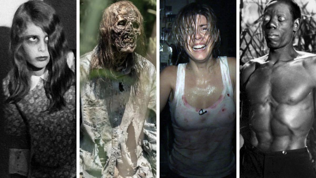 Fotogramas de ’La noche de los muertos vivientes’, ’The Walking Dead’, ’[REC]’ y ’Yo anduve con un zombi’.