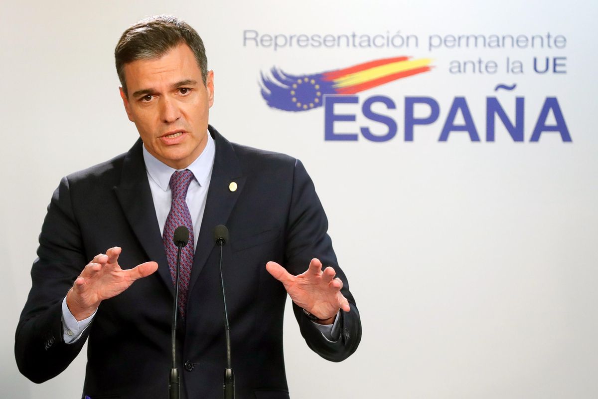 Rueda de prensa de Pedro Sánchez, este viernes en Bruselas. Rueda de prensa de Pedro Sánchez, este viernes en Bruselas.