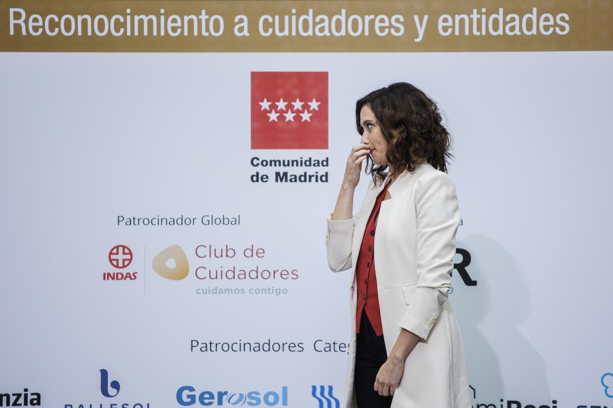 Isabel Díaz Ayuso ayer durante la entrega de los Premios Supercuidadores 2022.