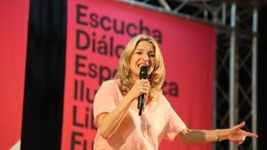 Yolanda Díaz protagoniza un acto de escucha de su proyecto Sumar en Las Palmas de Gran Canaria.