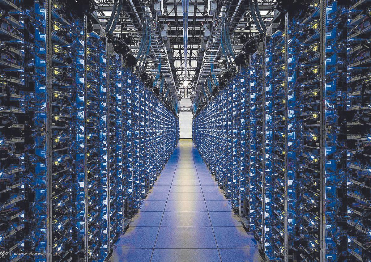Un centro de datos de Google. Un centro de datos de Google.