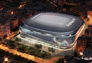 Futuro aspecto del Santiago Bernabéu tras su remodelación.