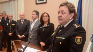 Toma de posesión de Estíbaliz Palma como comisaria provincial en 2018 en Pontevedra.