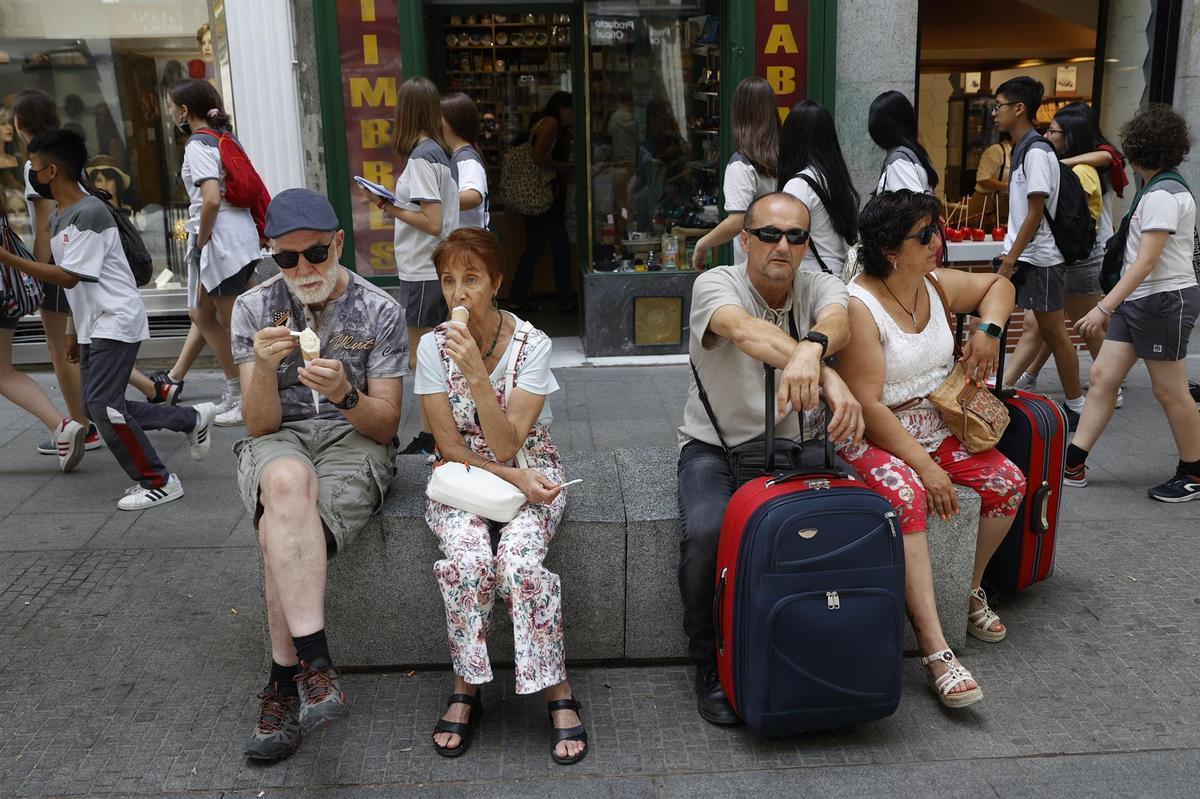 Turistas en el centro de Madrid. 