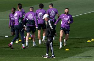 Carlo Ancelotti, entrenador del Real Madrid, durante el último entrenamiento previo al ’clásico’.