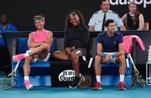 Rafa Nadal, Serena Williams y Novak Djokovic.