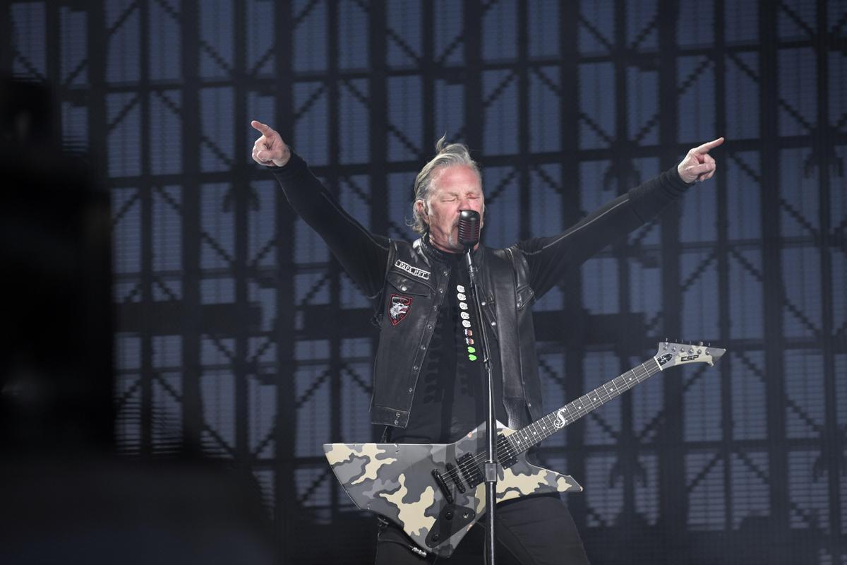 James Hetfield, vocalista de Metallica, durante un concierto en Madrid en 2019.