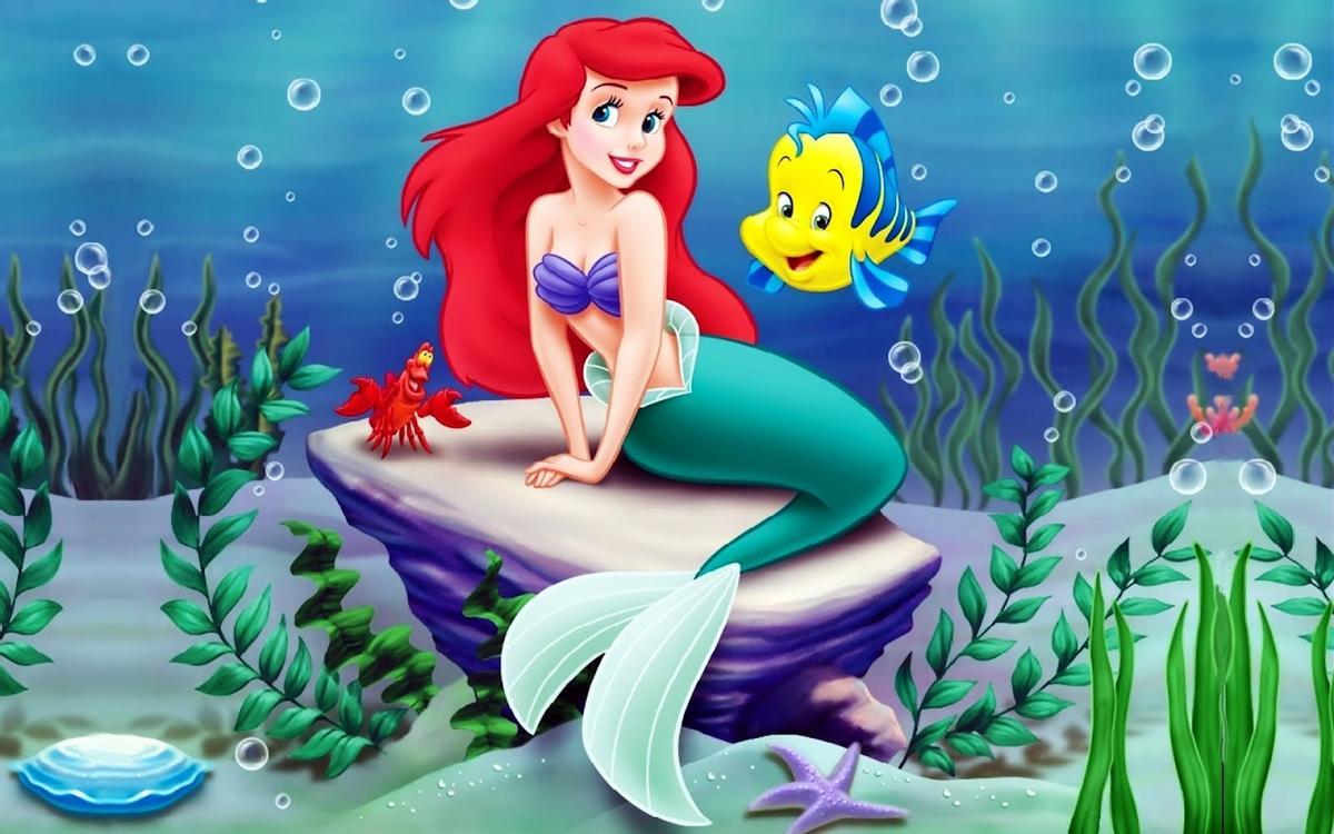 Una imagen de la Sirenita clásica de Disney.