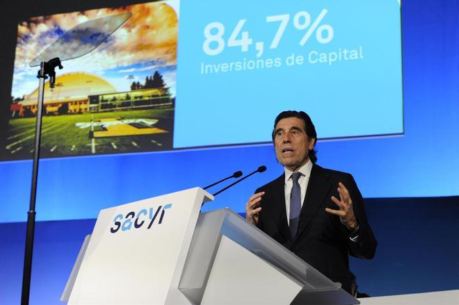 El presidente de Sacyr, Manuel Manrique, en la junta de accionistas de 2022.