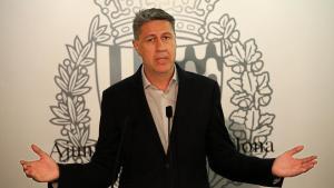Albiol, en una rueda de prensa en el Ayuntamiento de Badalona.