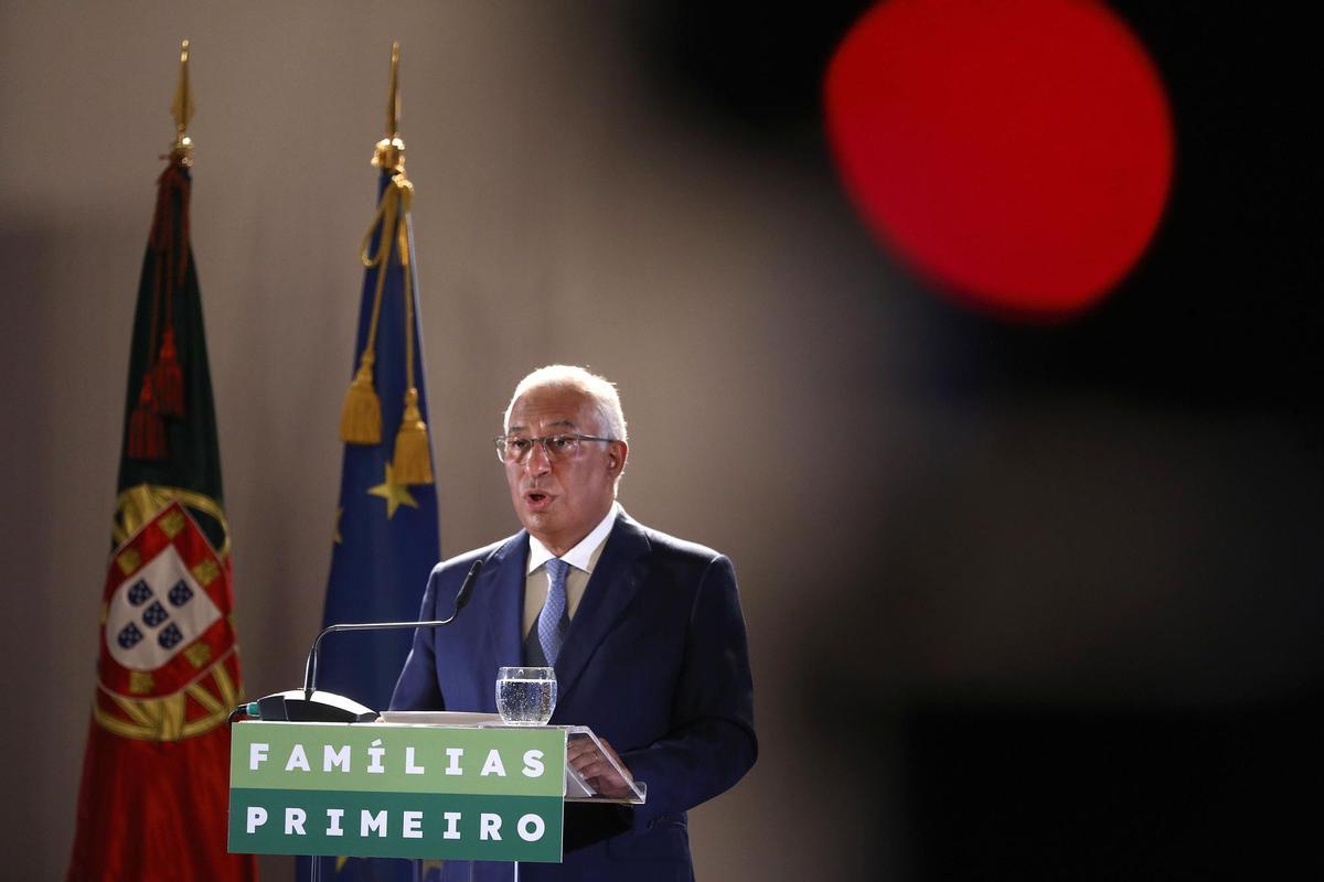 El primer ministro portugués, António Costa, durante una rueda de prensa en Lisboa, este lunes.
