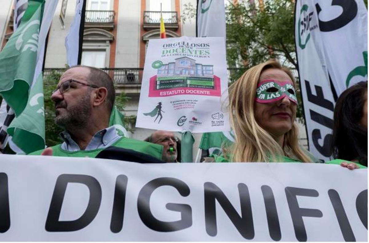Manifestación de profesores de toda España, convocada en Madrid por el sindicato CSIF en octubre.