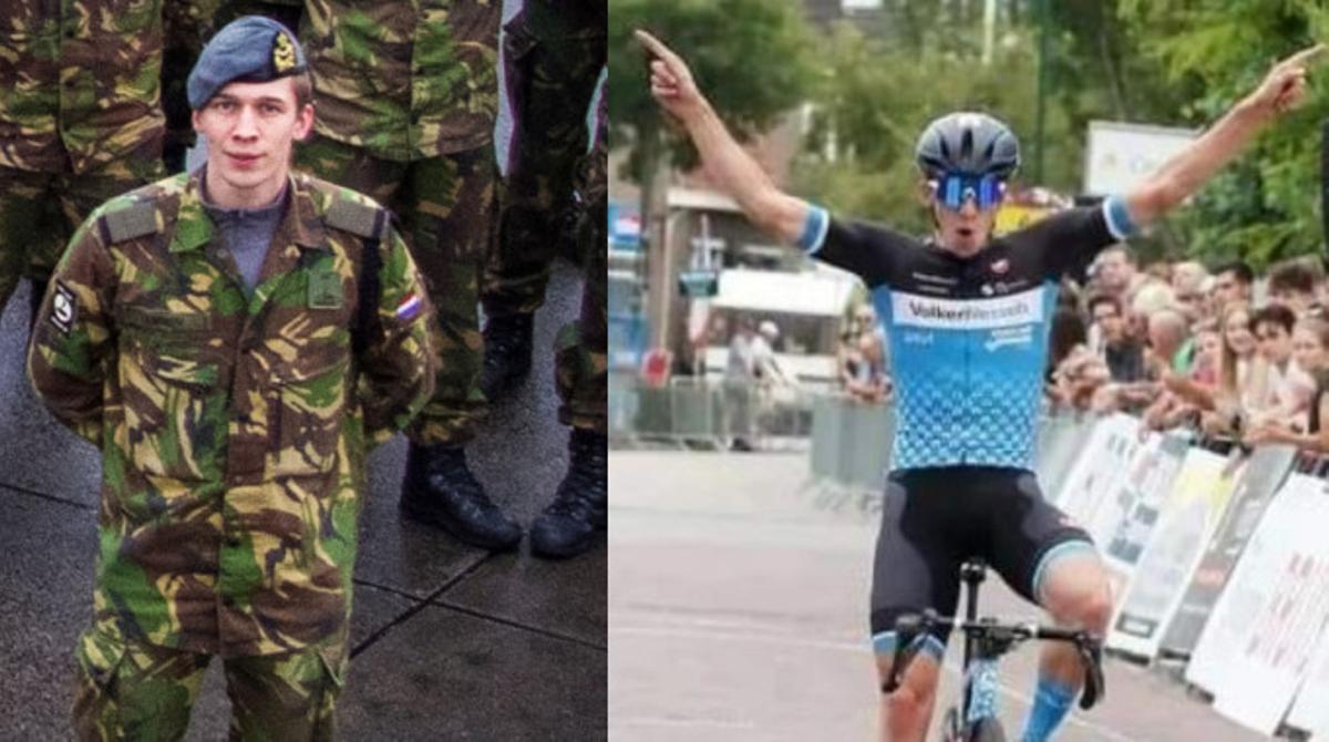 Bart Lemmen en sus dos facetas profesionales: militar y ciclista.