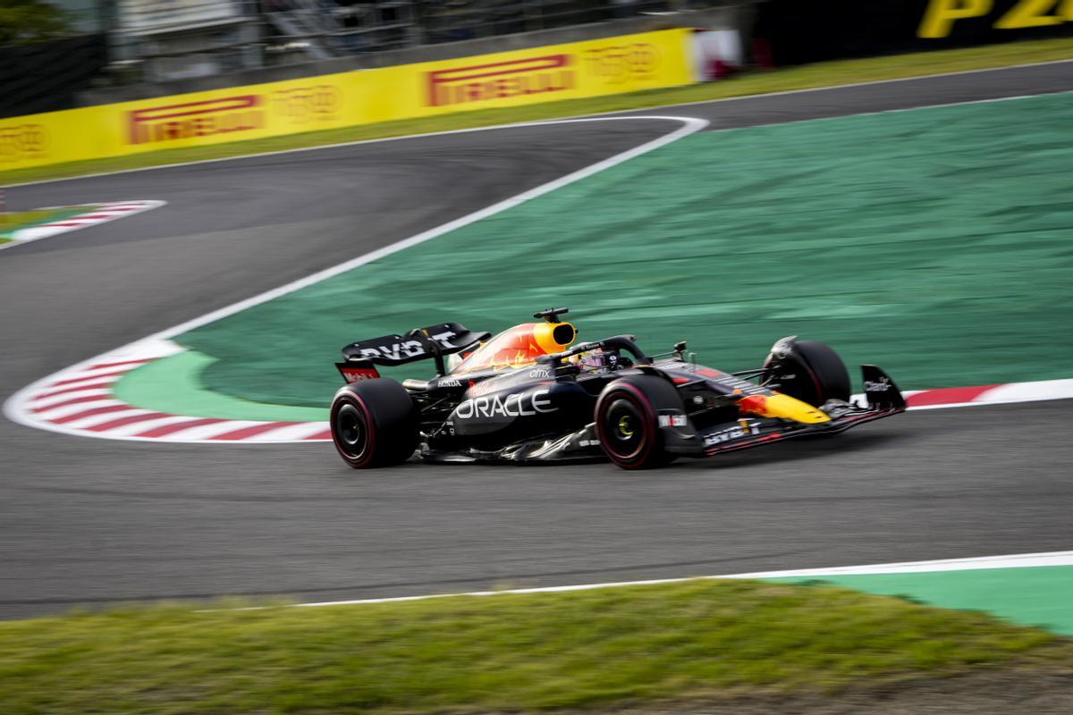 El piloto neerlandés Max Verstappen durante la clasificación en el GP de Japón de Fórmula 1.