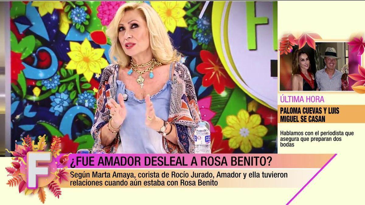 Rosa Benito responde a Rocío Carrasco y defiende a Amador Mohedano: "Estoy oyendo barbaridades"
