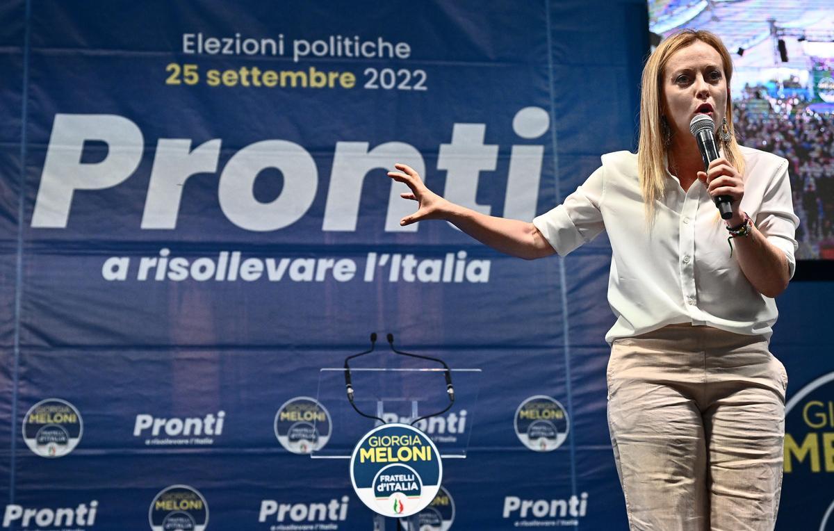 Imagen de Archivo de la ultraderechista Giorgia Meloni, la gran favorita para convertirse en la primera mujer en presidir un Gobierno en Italia tras las elecciones del 25 de septiembre.EFE/EPA/LUCA ZENNARO