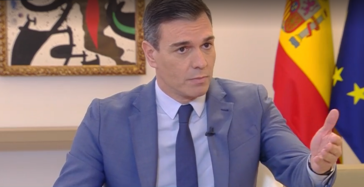 El presidente del Gobierno, Pedro Sánchez, durante su entrevista en La Sexta este 14 de marzo de 2022.