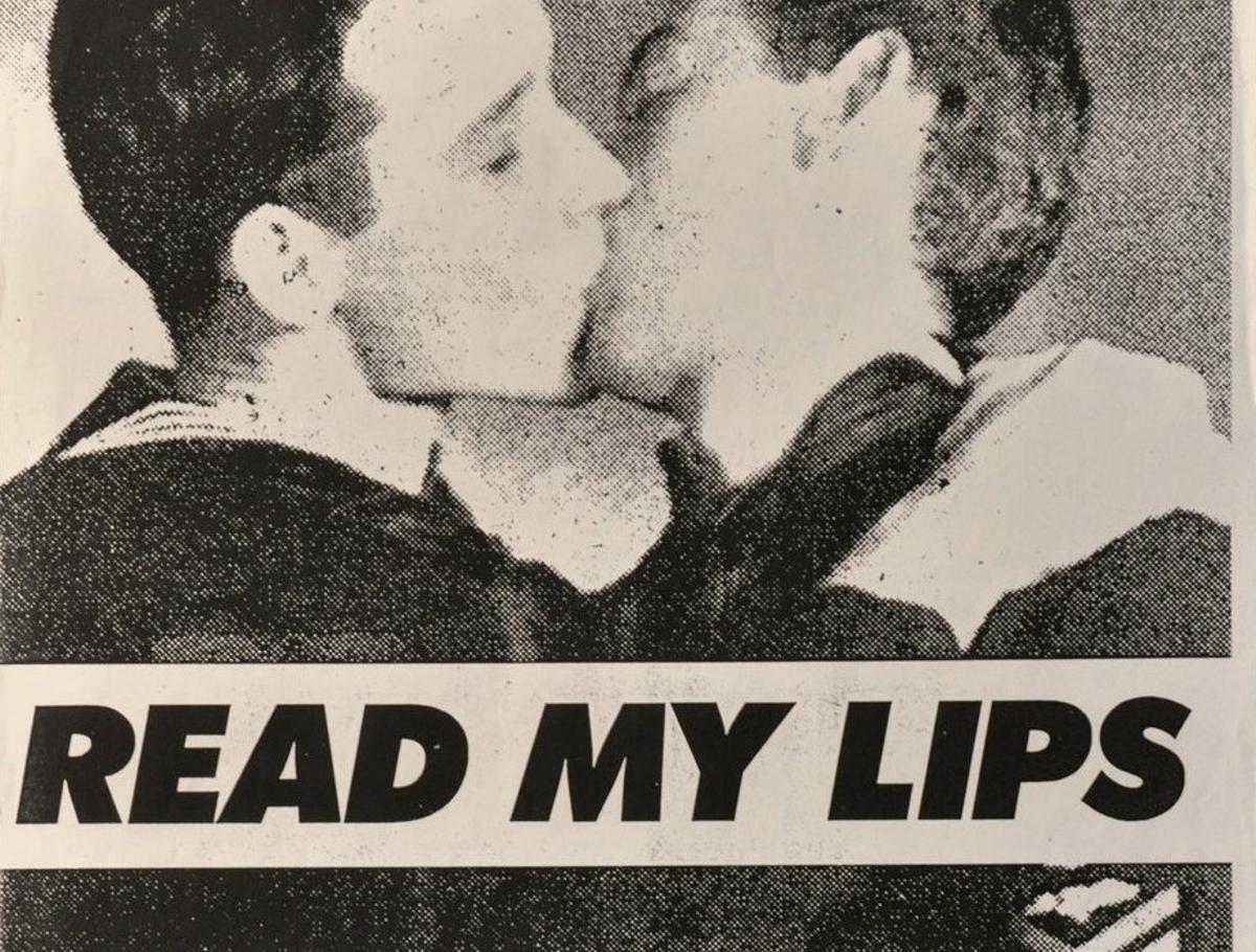 Detalle del cartel ’Read My Lips’ (léeme los labios), creado por el colectivo Gran Fury en 1989. 