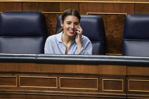 Irene Montero, en el Congreso de los Diputados.		
