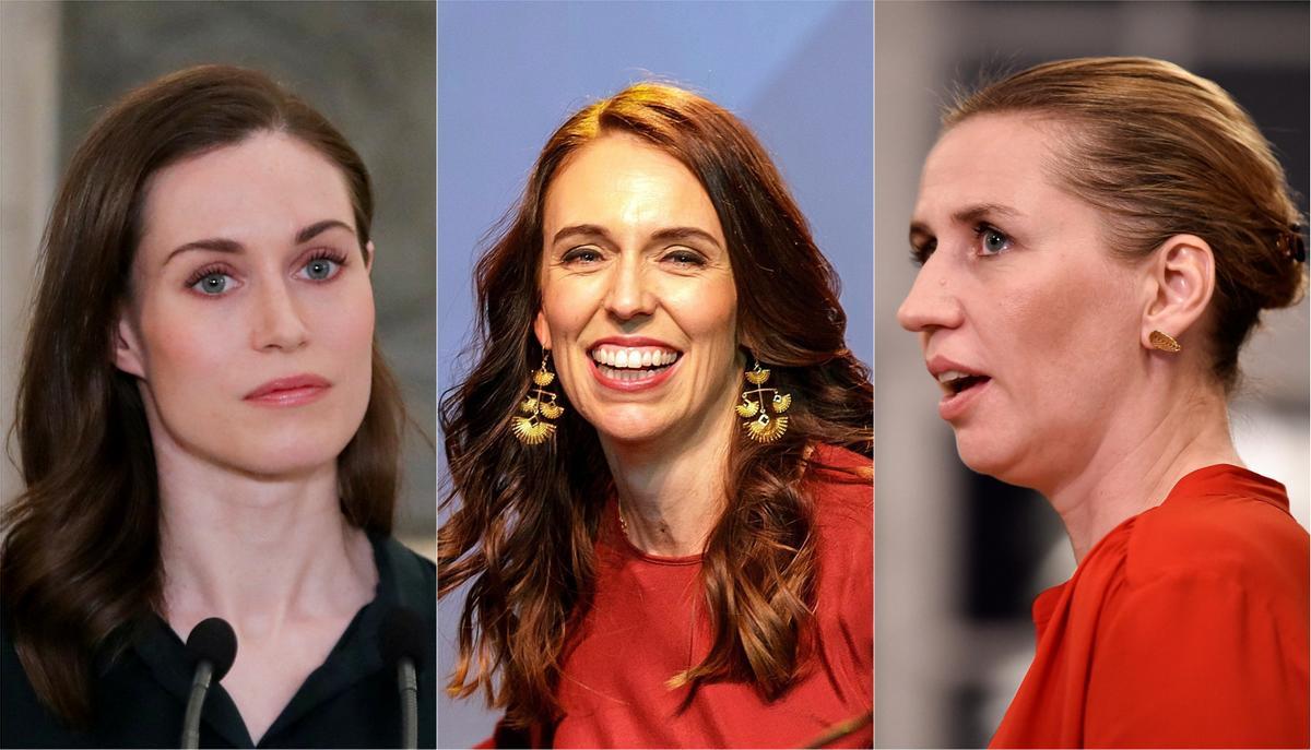 Las primeras ministras Sanna Marin (Finlandia), Jacinda Ardern (Nueva Zelanda) y Mette Frederiksen (Dinamarca) Las primeras ministras Sanna Marin (Finlandia), Jacinda Ardern (Nueva Zelanda) y Mette Frederiksen (Dinamarca)