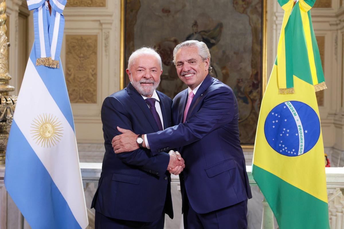 Encuentro bilateral entre el presidente de Brasil, Lula da Silva, y el presidente de Argentina, Alberto Fernández.