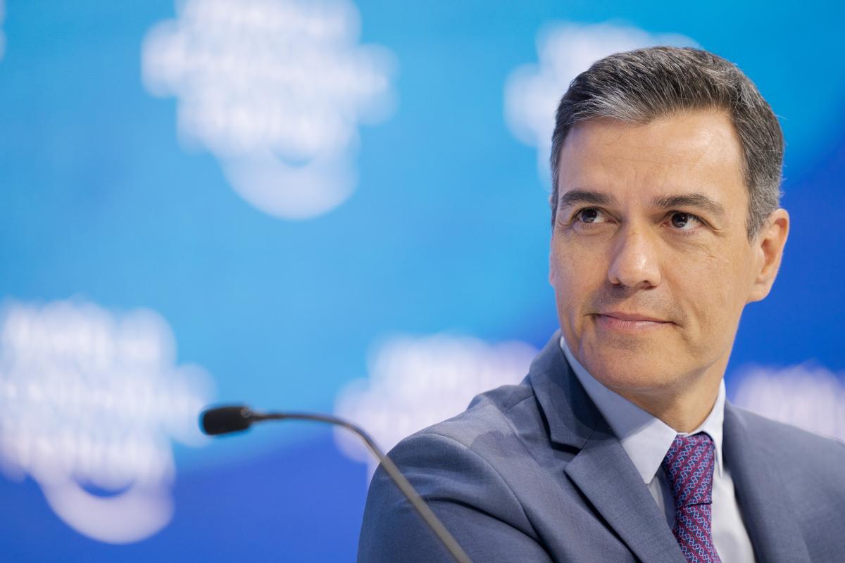 Pedro Sánchez, ayer, durante la reunión del Foro Económico Mundial en Davos