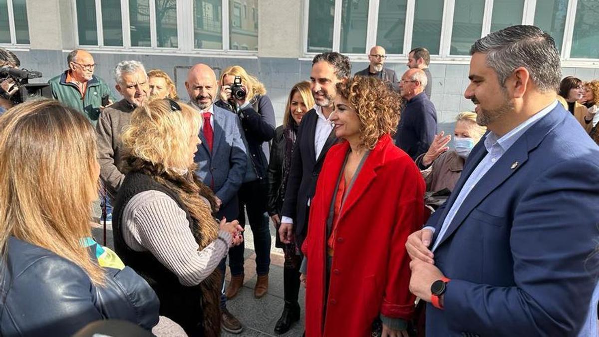 María Jesús Montero a su llegada al acto de precampaña del PSOE en Mijas.