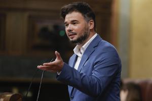  El portavoz de ERC, Gabriel Rufián, interviene este miércoles en el pleno del Congreso de los Diputados.