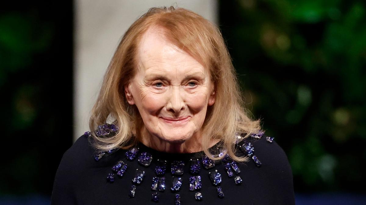 Annie Ernaux, durante la ceremonia de recogida del Nobel. Annie Ernaux, durante la ceremonia de recogida del Nobel.